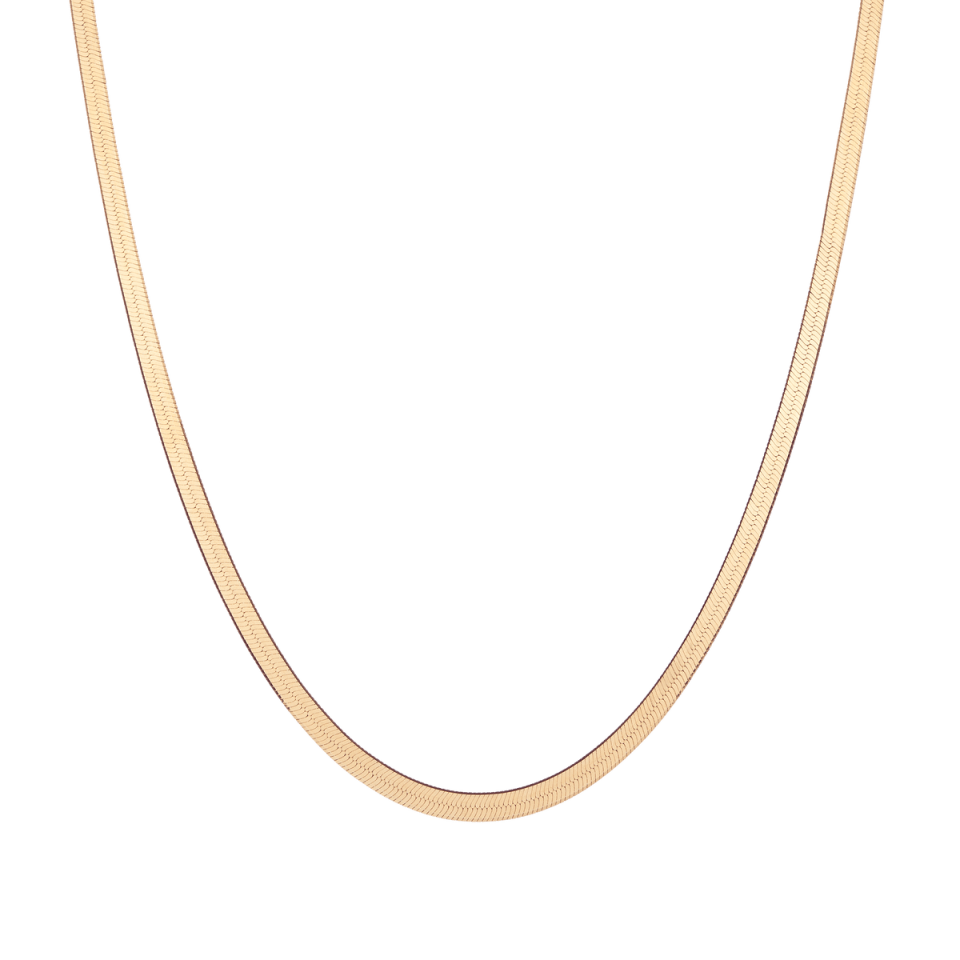 62) Gold Herringbone Chain Necklace