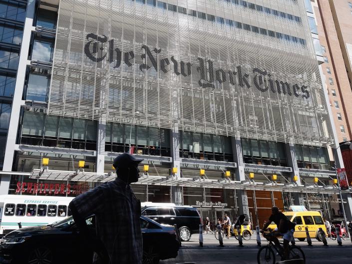 Exterior short of the New York Times building in New York