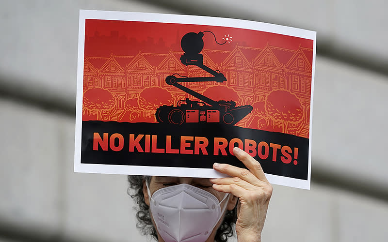 Weaponized Police Robot Protest