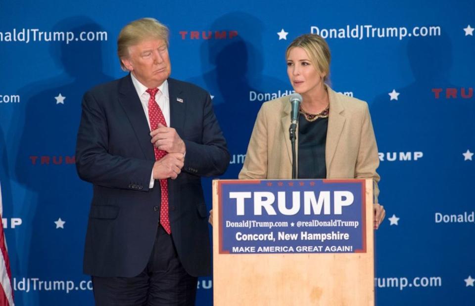 From left: President Donald Trump with his daughter Ivanka Trump on the campaign trail