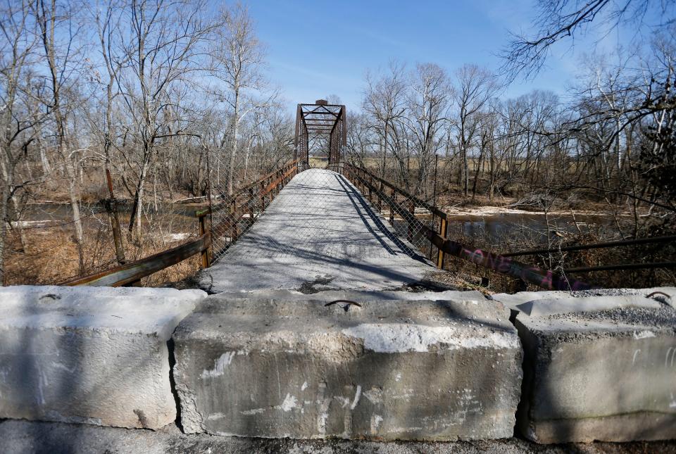 The 112-year-old Green Bridge, which crosses the Finley River near Ozark in Christian County, has been closed by the Missouri Department of Transportation after an inspection rated the bridge a 2 on a 10-point scale.