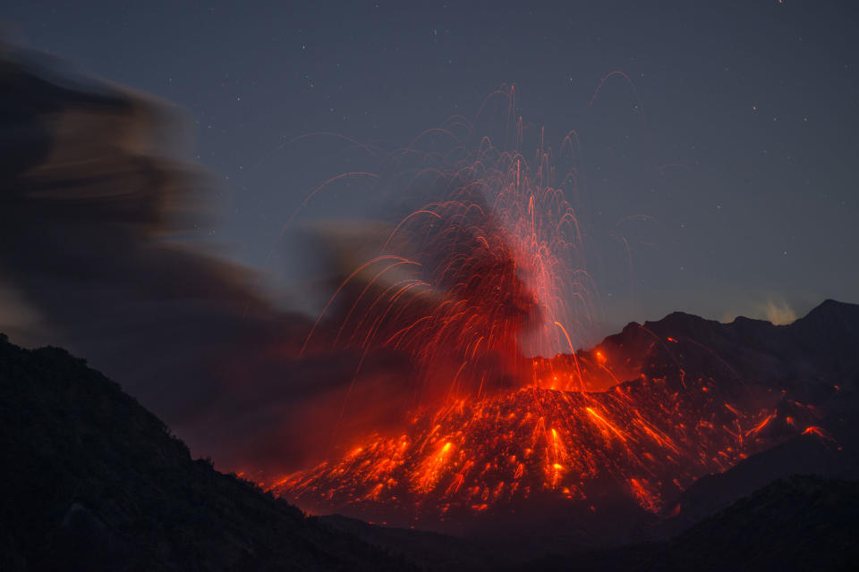 Lightning Volcano Eruption