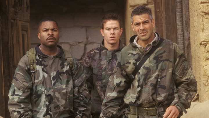 Ice Cube, Mark Wahlberg, and George Clooney in Three Kings.