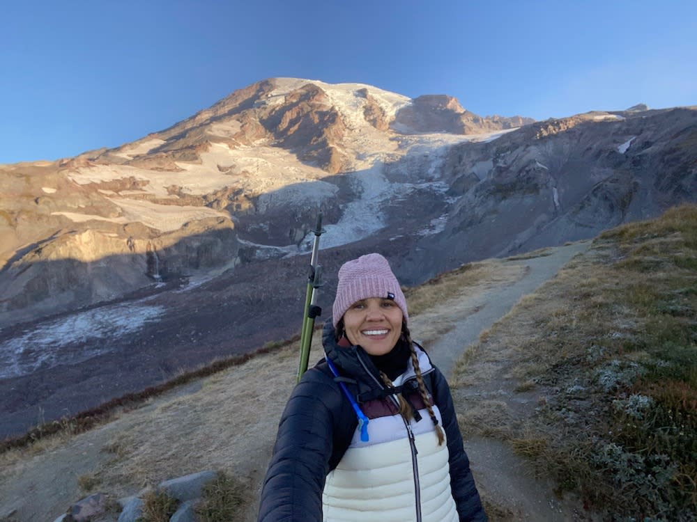 Muckleshoot tribal member Rachel Heaton is preparing to summit Mount Rainier in early June 2022. (Photo: Rachel Heaton)