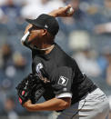 Chicago White Sox starting pitcher Ivan Nova throws during the first inning of a baseball game against the New York Yankees, Saturday, April 13, 2019, in New York. (AP Photo/Kathy Willens)