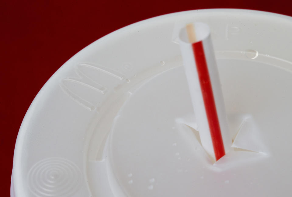 McDonald’s announced they would phasing out plastic straws over the next two years. Source: AP