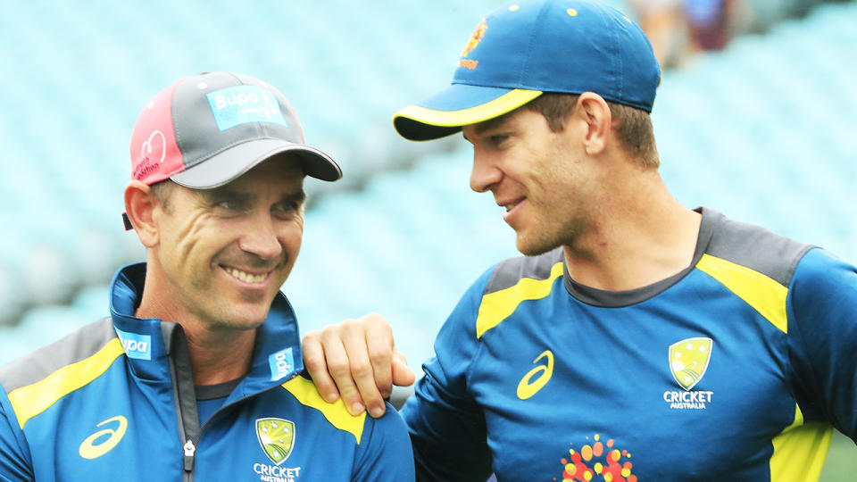 Justin Langer had reportedly backed Tim Paine to retain his place in the Test team despite news breaking of a sexting scandal dating back to 2017. (Photo by Mark Evans/Getty Images)