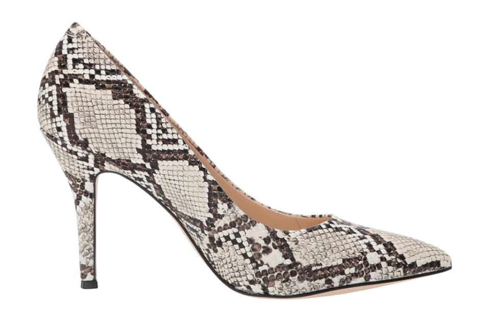 nine west, pumps, snakeskin