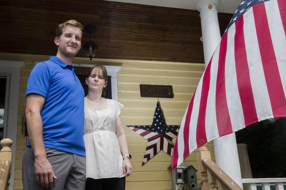 Bobby and Katy Bailey pose for a portrait at their home in Nelsonville, Wisconsin, on Monday, August 24, 2020. Residents in the village have seen increases in nitrate contamination in their water.
Tork Mason/USA TODAY NETWORK-Wisconsin
