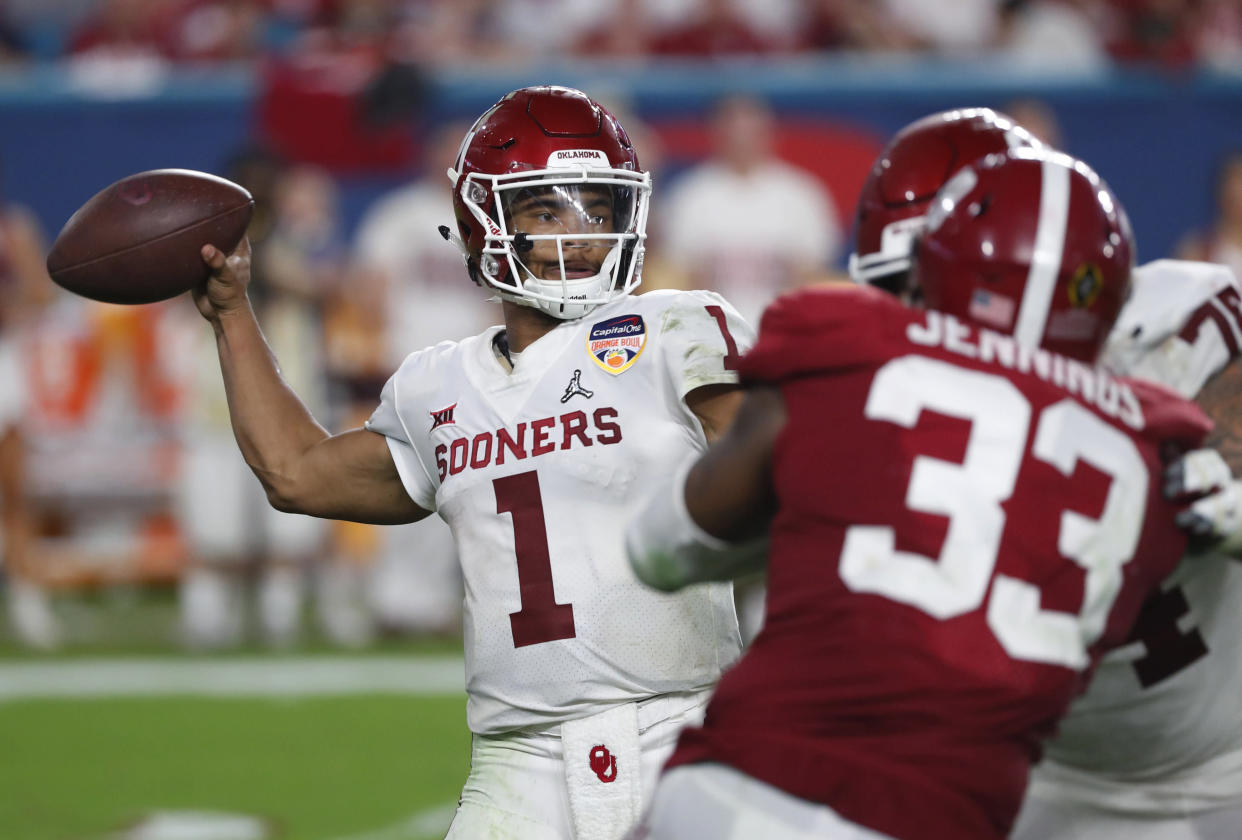 Oklahoma quarterback Kyler Murray is the most talked-about player in the 2019 NFL draft. (AP)