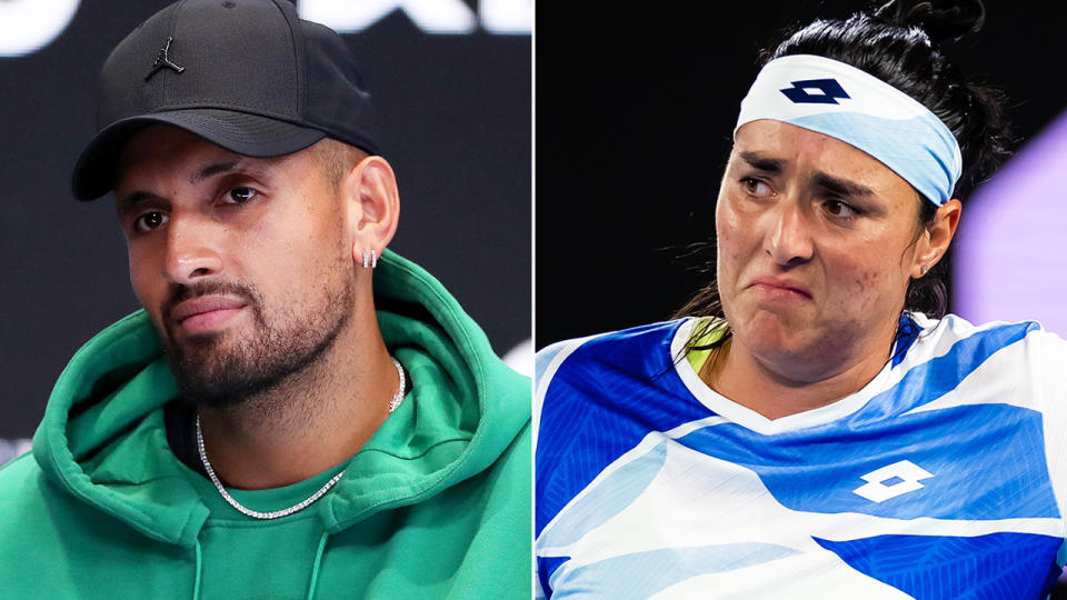 Nick Kyrgios and Ons Jabeur, pictured here at the Australian Open.