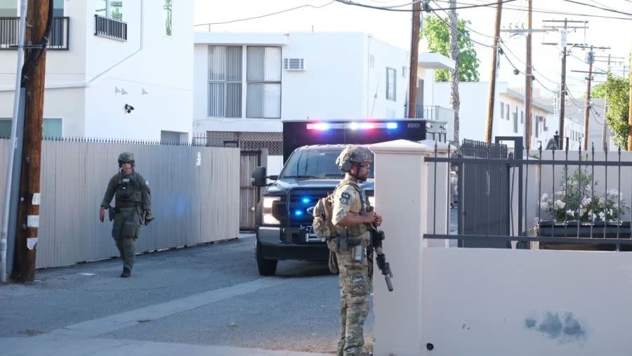 Residents were terrified after FBI agents and SWAT Team members swarmed a Canoga Park neighborhood on May 7, 2024. (TNLA)