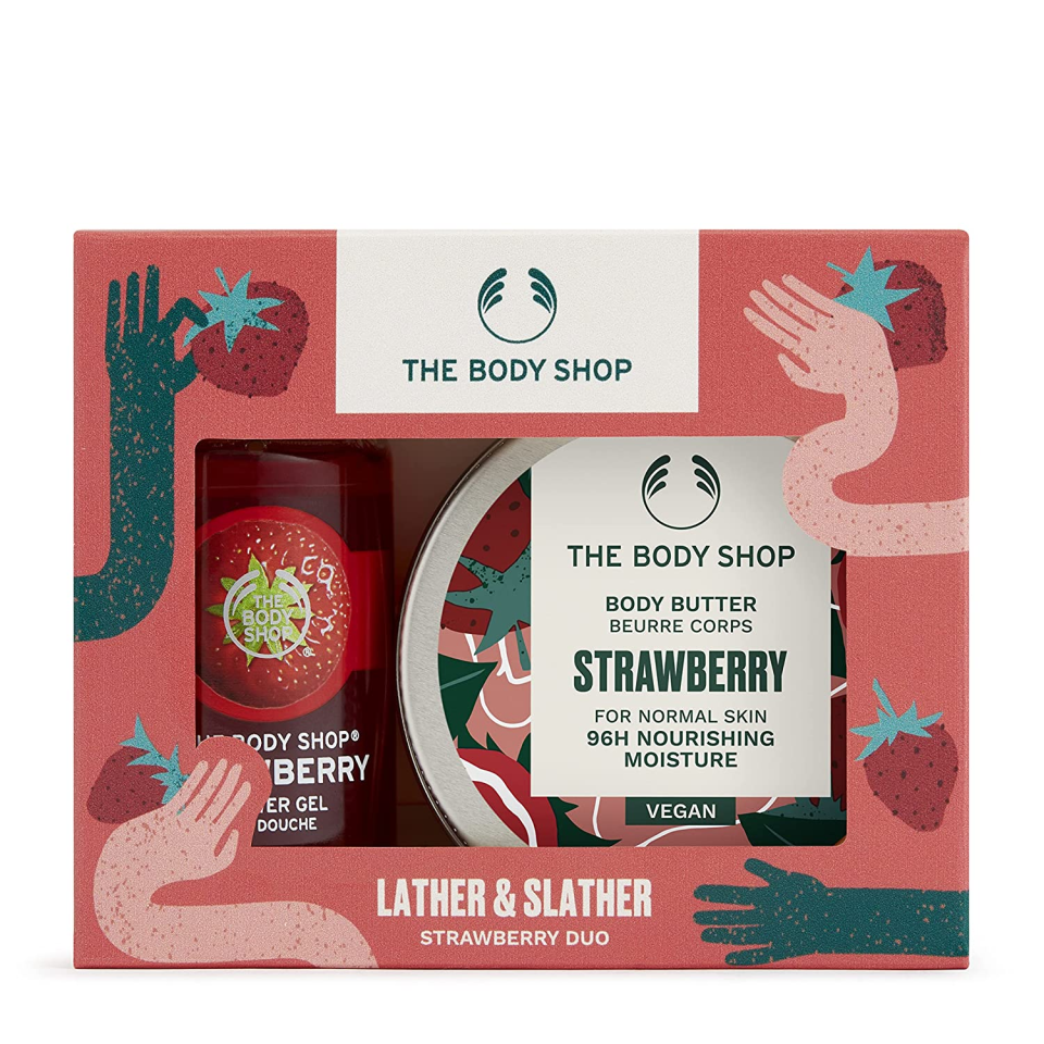 15) Lather & Slather Strawberry Duo Body Care Gift Set