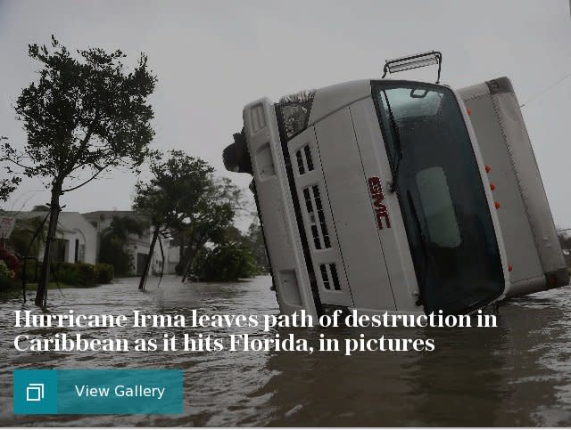 Hurricane Irma leaves path of destruction in Caribbean as it hits Florida, in pictures