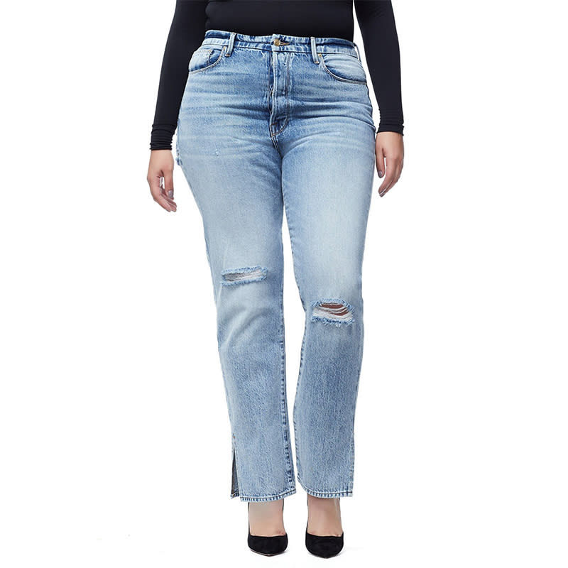 <a rel="nofollow noopener" href="https://rstyle.me/n/c6d5rxchdw" target="_blank" data-ylk="slk:Good Boy Ripped Distressed Jeans, Good American, $179We’re avid fans of the inclusive denim brand, Good American and now they’ve launched their first-ever vintage-inspired boyfriend jean, GOOD BOY! So good, right?;elm:context_link;itc:0;sec:content-canvas" class="link ">Good Boy Ripped Distressed Jeans, Good American, $179<p>We’re avid fans of the inclusive denim brand, Good American and now they’ve launched their first-ever vintage-inspired boyfriend jean, GOOD BOY! So good, right?</p> </a>