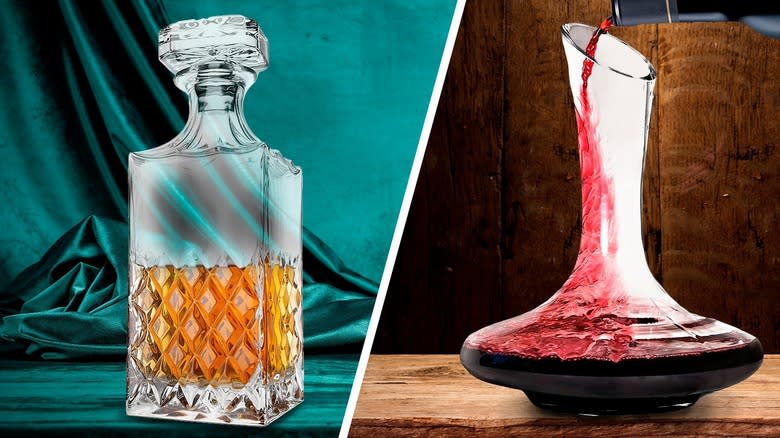 whiskey decanter and wine decanter