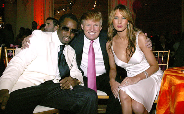 Sean "P. Diddy" Combs With Donald Trump and Melania Trump on March 11, 2005