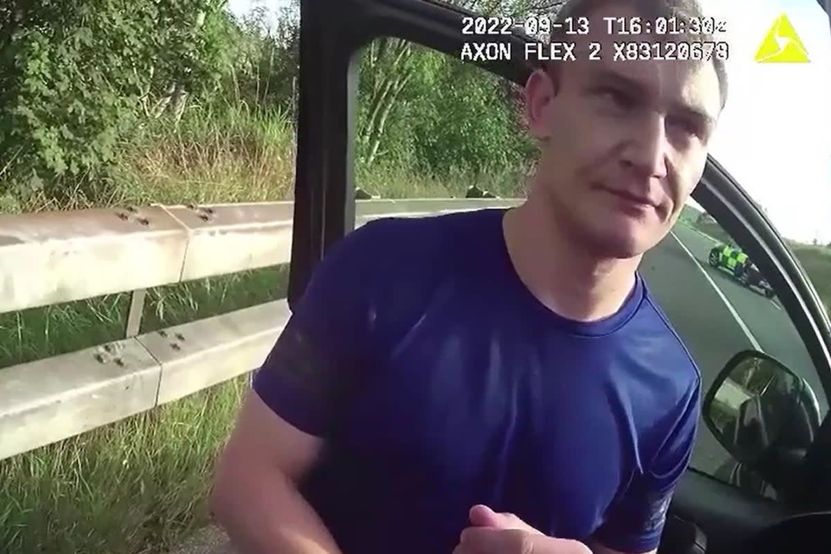 Bodycam footage of Joseph Peers being arrested on suspicion of the murder of Ashley Dale (PA Media)