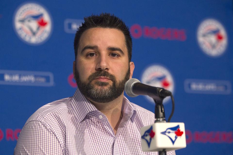 Alex Anthopoulos, shown in 2015 as Blue Jays GM, will reportedly get the same post with the Braves. (The Canadian Press)