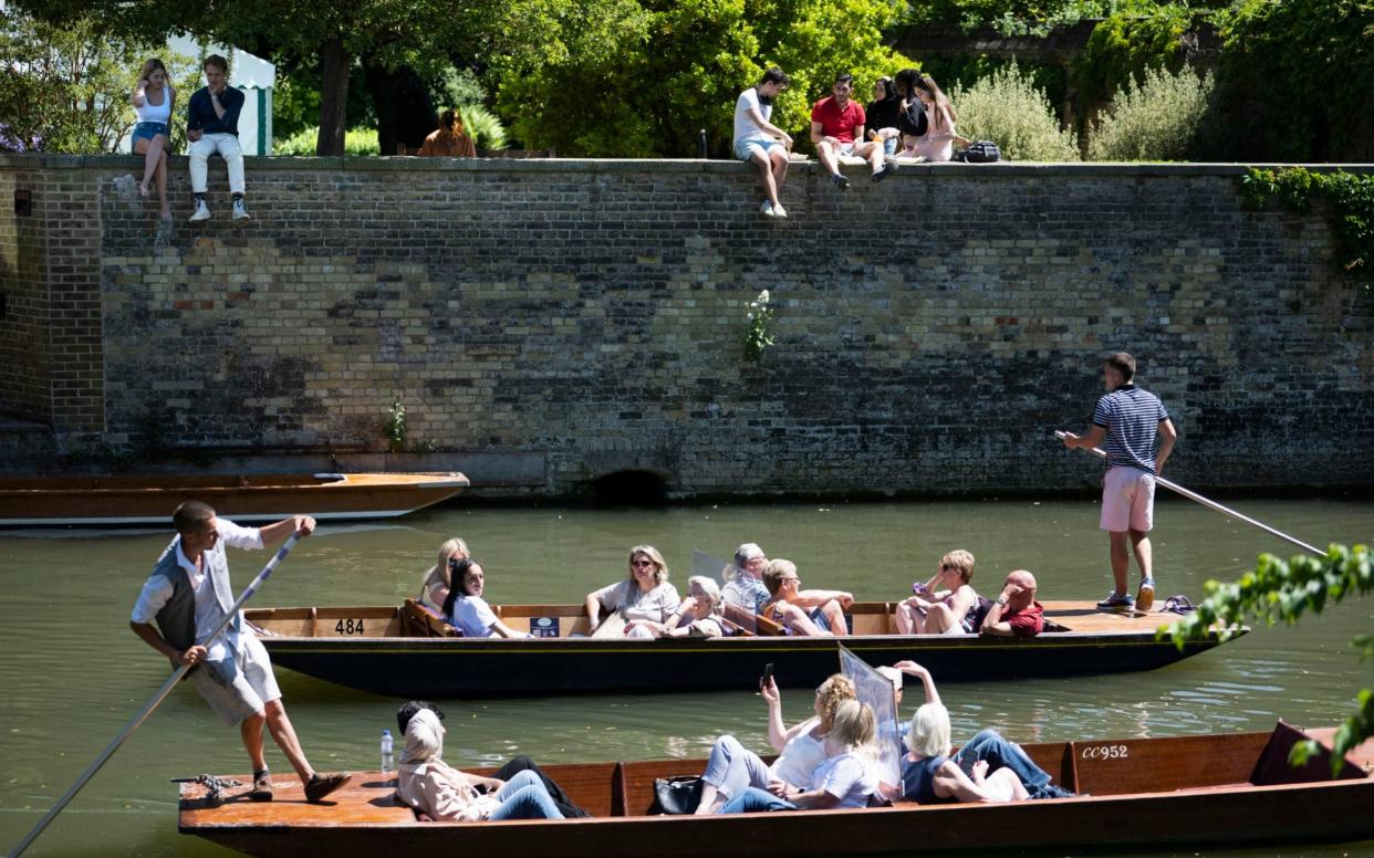 Good weather means a busy time for the city's punts on the River Cam  - David Rose