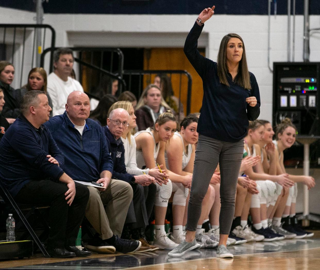 Manasquan head coach Lisa Kukoda. Holmdel at Manasquan basketball.      
Manasquan, NJ
Friday, March 4, 2022