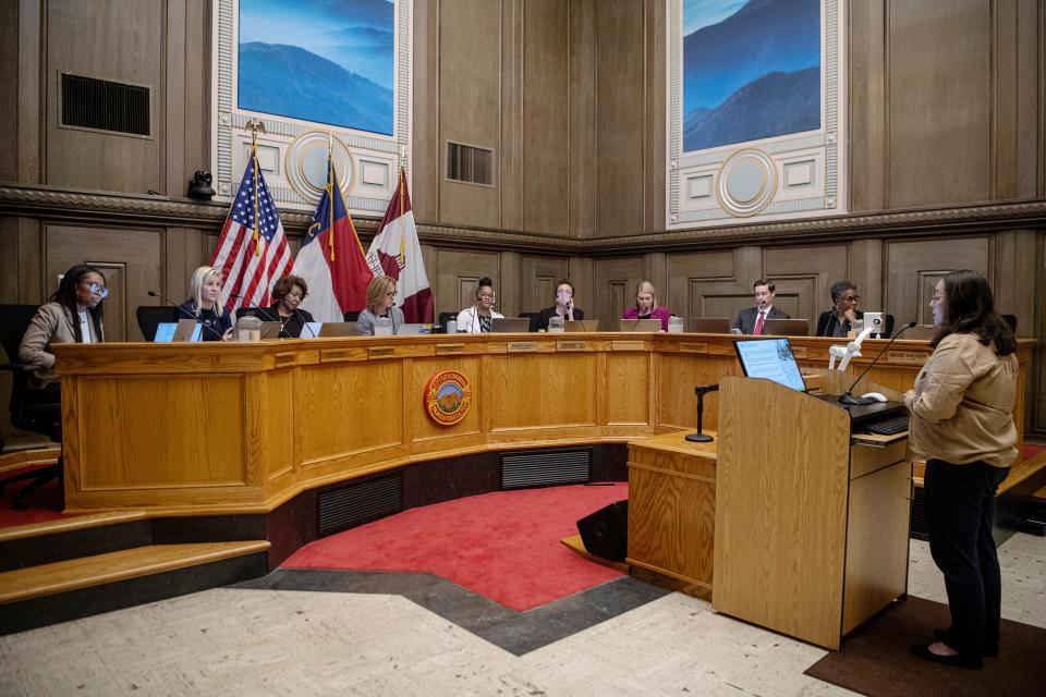 Asheville City Council hear a presentation on October 10, 2023.