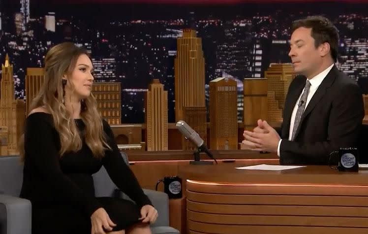When asked whether her husband, Cash Warren, is excited, Alba shared, “Yeah, he was like: ‘We should name it Dick with a silent ‘H’.’ I’m like, ‘No.'” Source: The Tonight Show Starring Jimmy Fallon