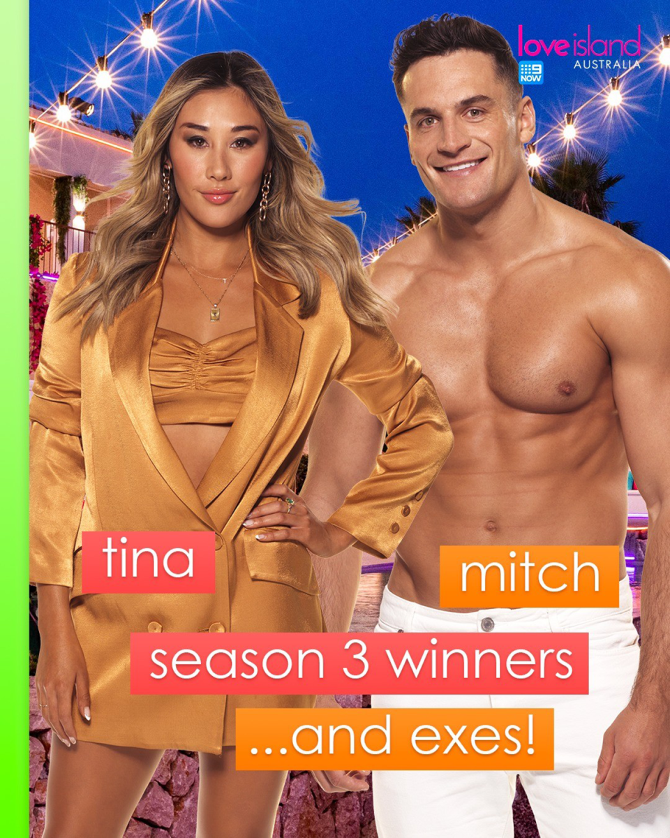 Love Island's Tina Provis and Mitch Hibberd.