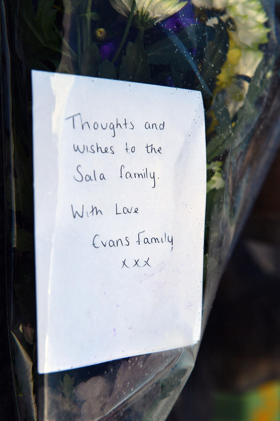 Flowers laid outside the Cardiff City Stadium (Press Association)