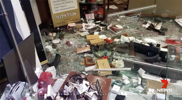 Thieves left little behind after they ransacked the shop. Photo: 7 News