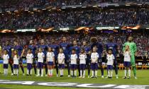 <p>The Manchester United team take part in a minutes silence in memory of the victims of the Manchester Concert attack prior to the UEFA Europa League Final between Ajax and Manchester United at Friends Arena on May 24, 2017 in Stockholm, Sweden. </p>