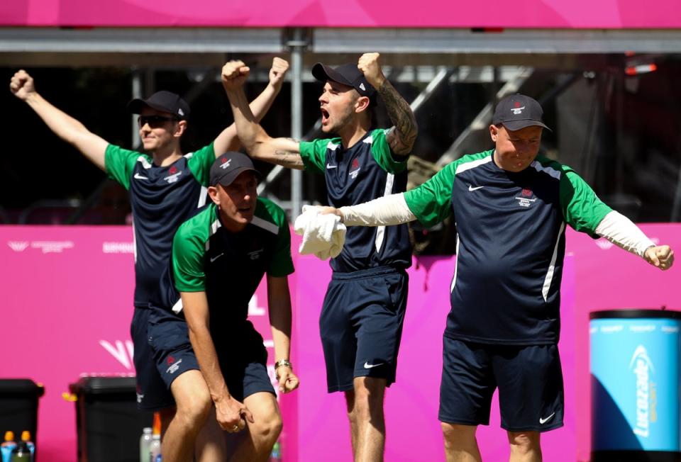 Northern Ireland eased to victory over India in the men’s fours final (Isaac Parkin/PA) (PA Wire)