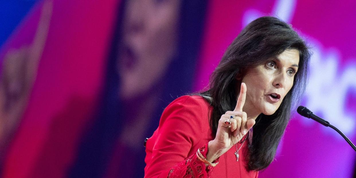 Nikki Haley speaks at CPAC in Maryland on March 3, 2020.