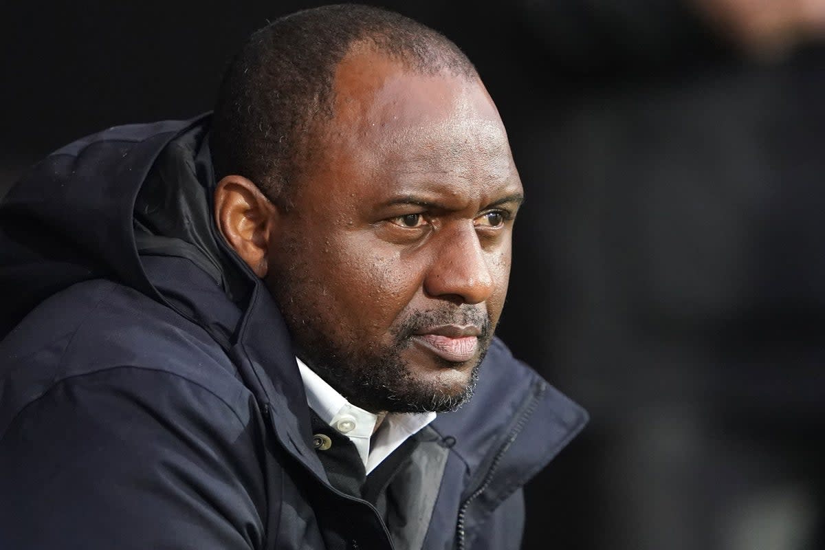 Crystal Palace boss Patrick Vieira was named to the Football Black List on Thursday (Zac Goodwin/PA) (PA Wire)