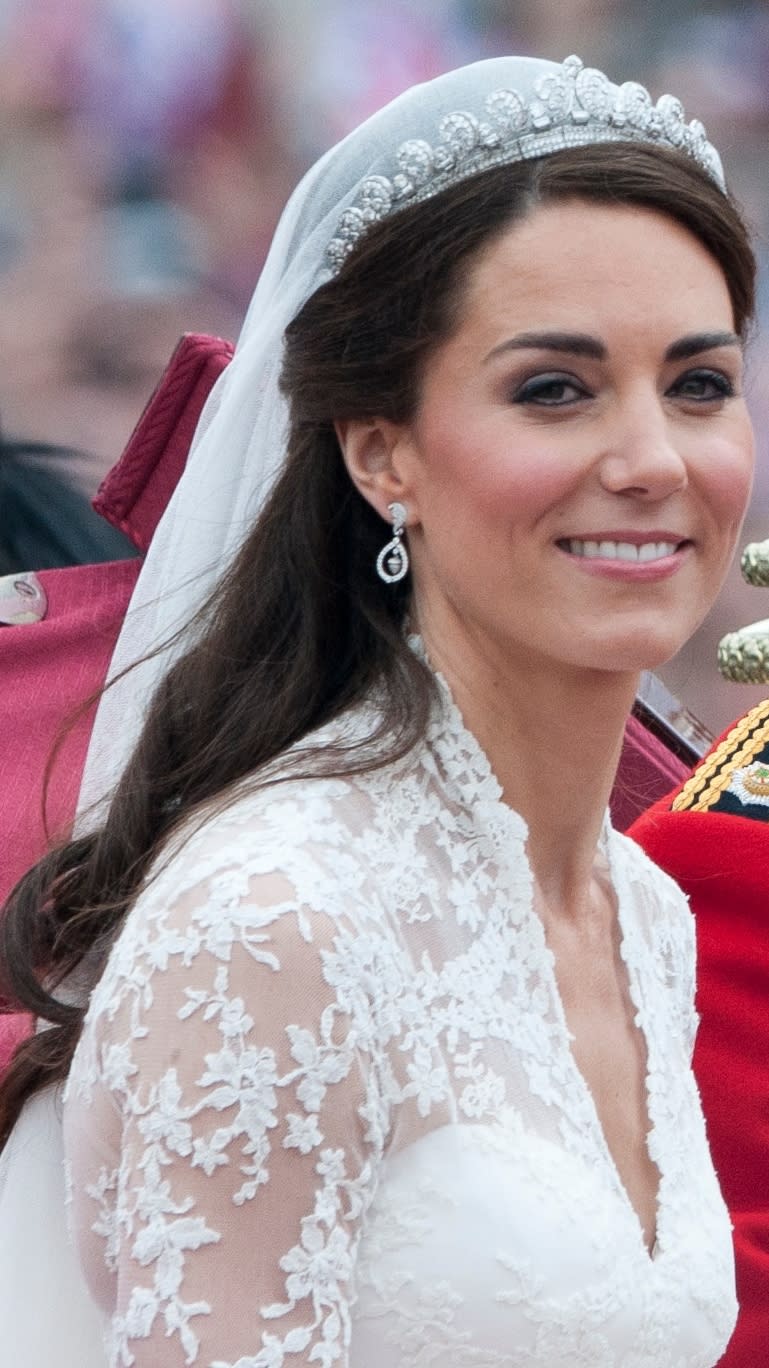 Catherine, Princess of Wales on her way to Buckingham Palace after her wedding