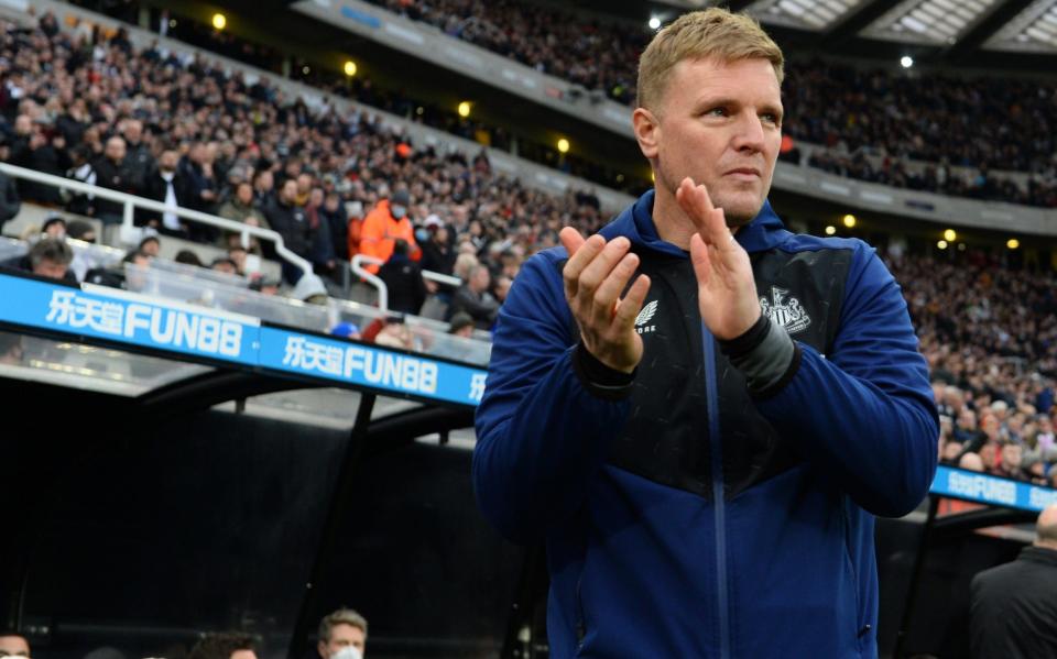 Eddie Howe applauds the Newcastle fans - GETTY IMAGES