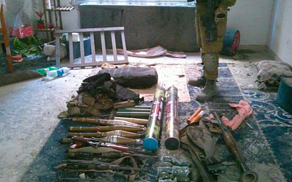 The IDF says combat team fighters of the Harel Brigade located a cache of weapons in the home of a Nakhaba terrorist in the Gaza Strip