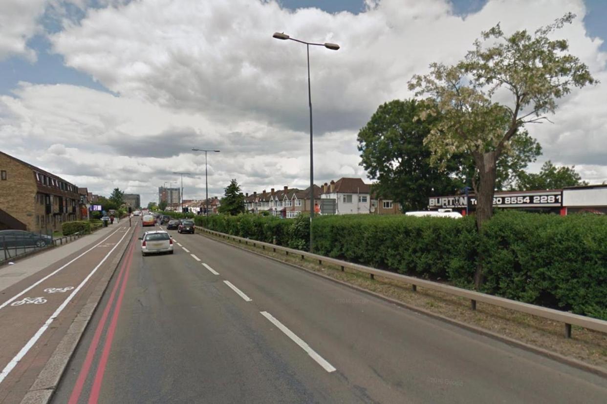 Scene: the early morning crash occurred on the A12 in Ilford: Google