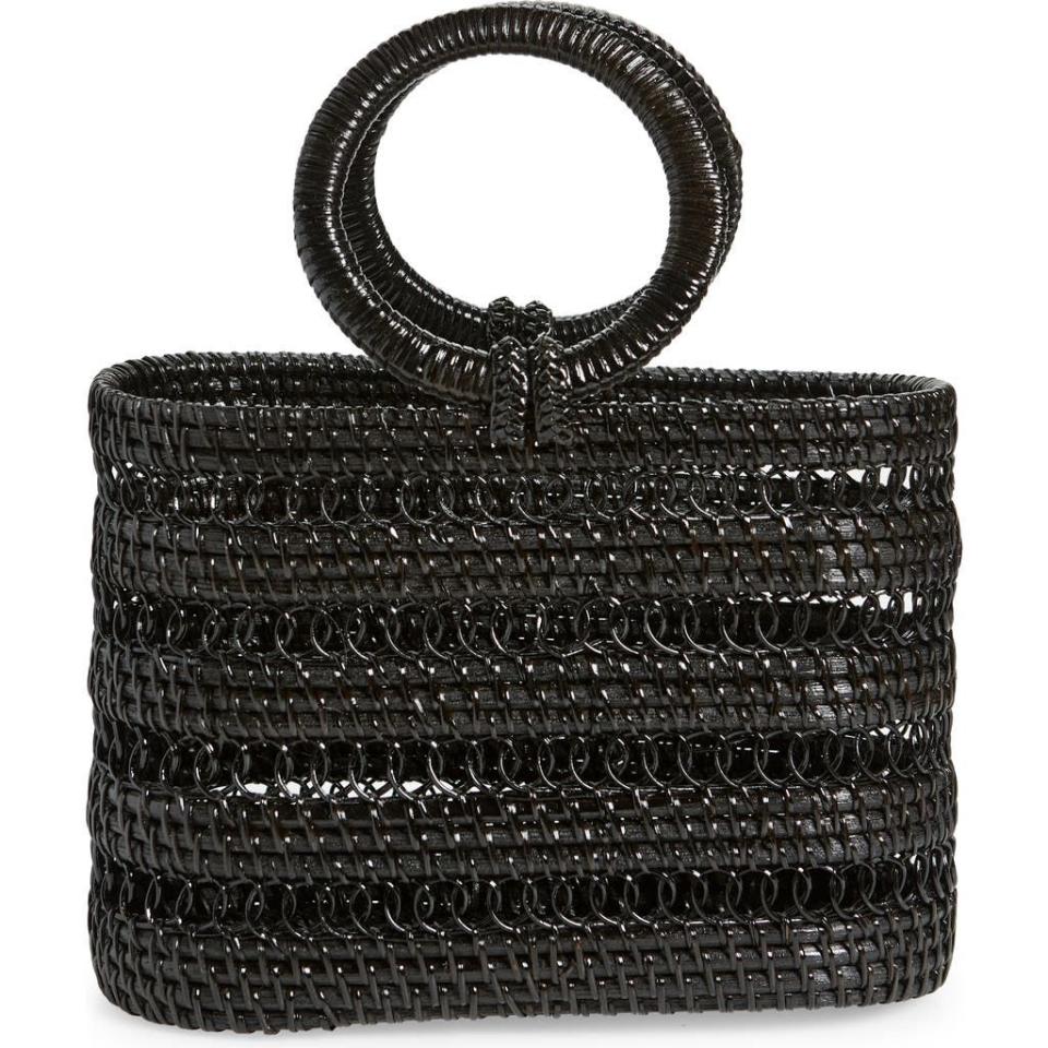 Cult Gaia Coco Mini Woven Tote in Black at Nordstrom