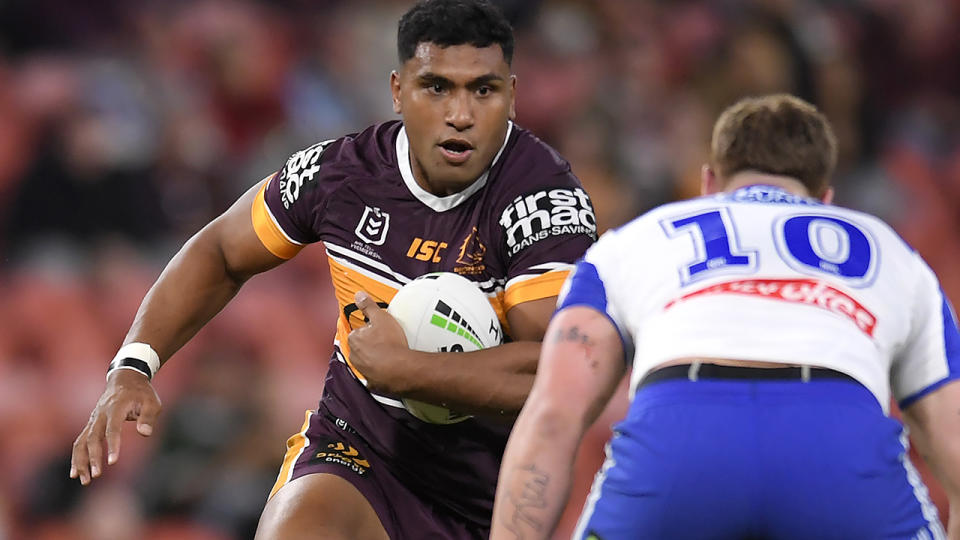 Tevita Pangai Junior, pictured here in action against the Canterbury Bulldogs in the NRL.