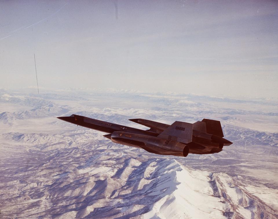 A Lockheed M-21 stealth reconnaissance plane in flight
