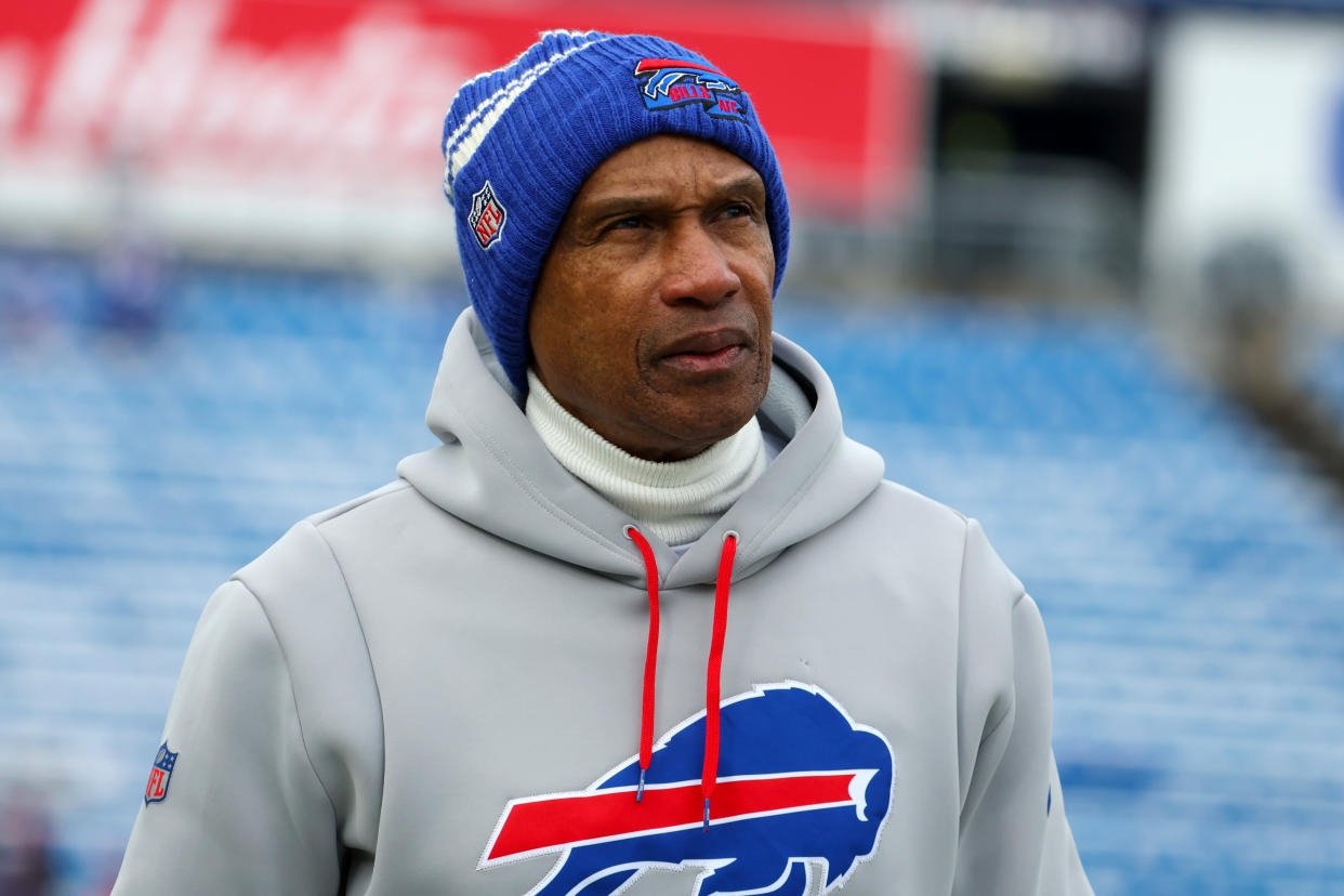 Bills defensive Coordinator Leslie Frazier will take this season off, the team said. (Photo by Timothy T Ludwig/Getty Images)