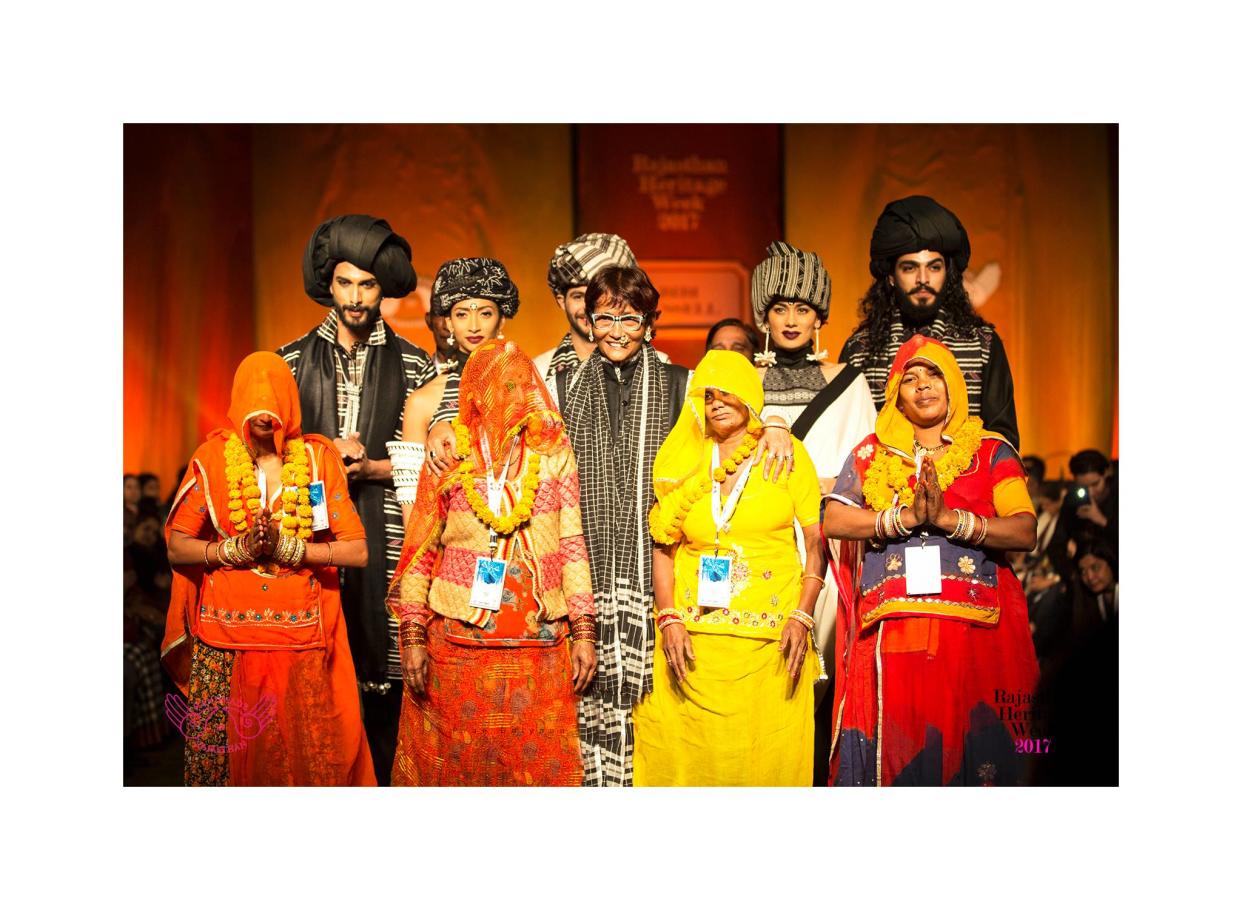 Bibi Russell, center, with models. (Photo: Courtesy of Bibi Russell Productions)