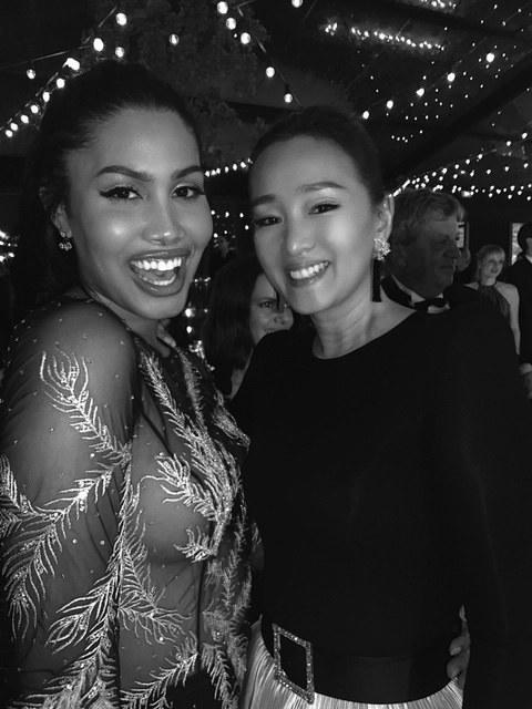 My time at Cannes was amazing. I was invited to The Women In Motion dinner where Salma Hayek asked me to dance with her. I was at the same table as Gong Li who won an achievement award that night. What an incredible moment.