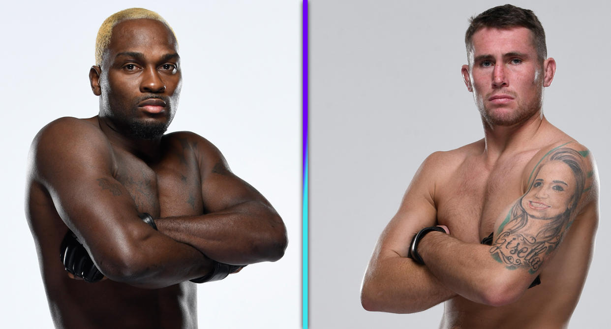Derek Brunson (22-7) takes on Darren Till (18-3) on Saturday in the main event of UFC Vegas 36 at Apex. (Photos via Getty Images)
