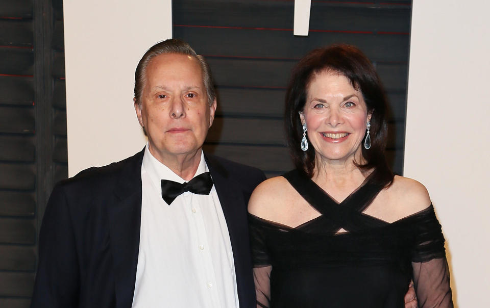 Director William Friedkin and his wife, producer Sherry Lansing, at the 2016 Vanity Fair Oscar Party on Feb. 28, 2016 in Beverly Hills, California. / Credit: David Livingston / Getty Images