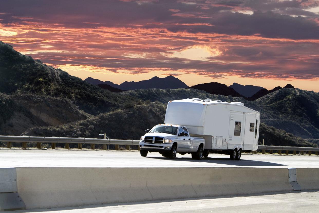 Truck towing a trailer