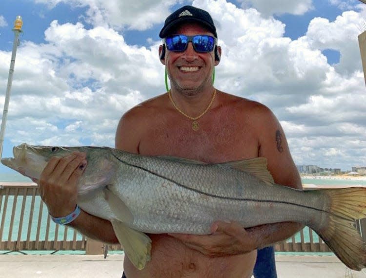 Doug Borden of Clearwater caught this 37-inch snook while fishing at Big Pier 60 this past week. 
