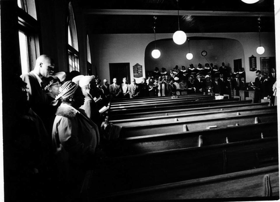 A 1965 church gathering in the former Brooklyn neighborhood.