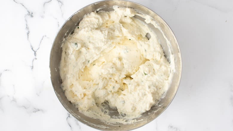 bowl of seasoned ricotta